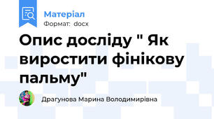 Опис досліду " Як виростити фінікову пальму"