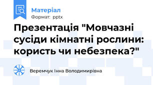 Презентація "Мовчазні сусіди кімнатні рослини: користь чи небезпека?"