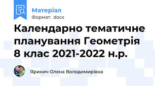 Календарно тематичне планування Геометрія 8 клас 2021-2022 н.р.