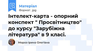 Інтелект-карта - опорний конспект " Просвітництво" до курсу "Зарубіжна література" в 9 класі.