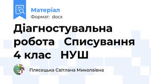Діагностувальна робота   Списування   4 клас   НУШ