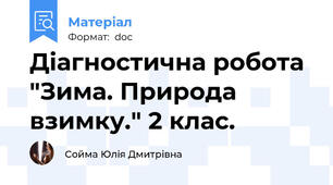 Діагностична робота "Зима. Природа взимку." 2 клас.