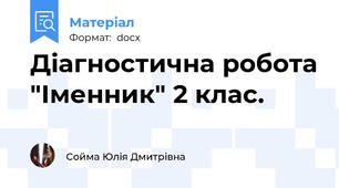 Діагностична робота "Іменник" 2 клас.