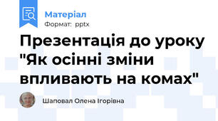 Презентація до уроку "Як осінні зміни впливають на комах"