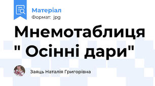 Мнемотаблиця " Осінні дари"