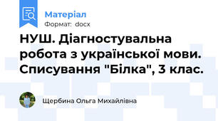 НУШ. Діагностувальна робота з української мови. Списування "Білка", 3 клас.