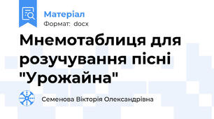 Мнемотаблиця для розучування пісні "Урожайна"