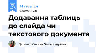 Додавання таблиць до слайда чи текстового документа