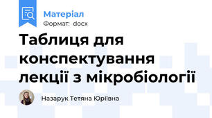 Таблиця для конспектування лекції з мікробіології