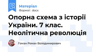 Опорна схема з історії України. 7 клас. Неолітична революція