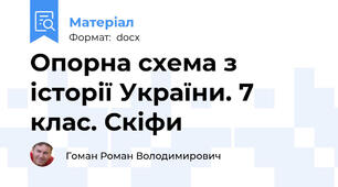 Опорна схема з історії України. 7 клас. Скіфи