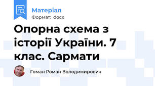 Опорна схема з історії України. 7 клас. Сармати