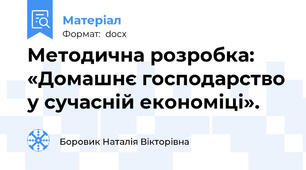 Методична розробка:  «Домашнє господарство у сучасній економіці».