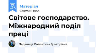 Світове господарство. Міжнародний поділ праці