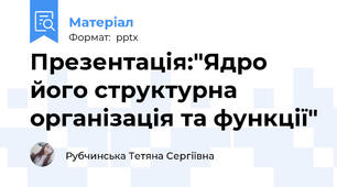 Презентація:"Ядро його структурна організація та функції"