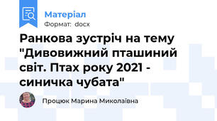 Ранкова зустріч на тему "Дивовижний пташиний світ. Птах року 2021 - синичка чубата"
