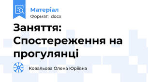 Заняття: Спостереження на прогулянці