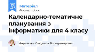 Календарно-тематичне планування з інформатики для 4 класу