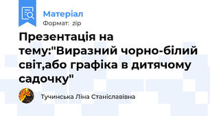 Презентація на тему:"Виразний чорно-білий світ,або графіка в дитячому садочку"