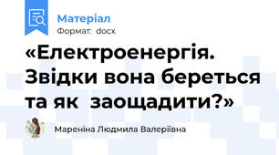 «Електроенергія. Звідки вона береться та як  заощадити?»