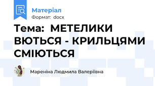 Тема:  МЕТЕЛИКИ ВЮТЬСЯ - КРИЛЬЦЯМИ СМІЮТЬСЯ
