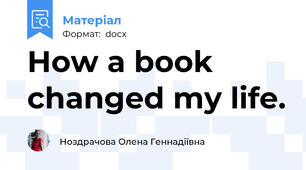 How a book changed my life.
