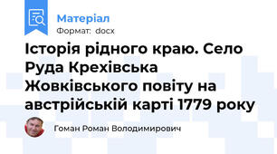 Історія рідного краю. Село  Руда Крехівська Жовківського повіту на австрійській карті 1779 року