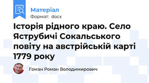 Історія рідного краю. Село Яструбичі Сокальського повіту на австрійській карті 1779 року
