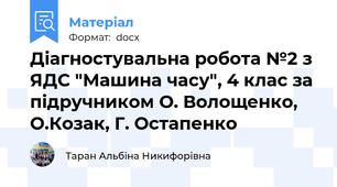 Діагностувальна робота №2 з ЯДС "Машина часу", 4 клас за підручником О. Волощенко, О.Козак, Г. Остапенко