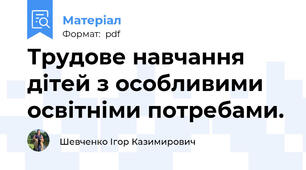 Трудове навчання дітей з особливими освітніми потребами.