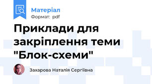 Приклади для закріплення теми "Блок-схеми"