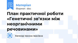 План практичної роботи «Генетичні зв’язки між неорганічними речовинами»