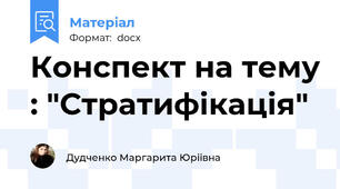 Конспект на тему : "Стратифікація"