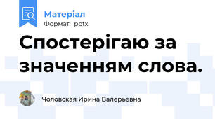 Спостерігаю за значенням слова.