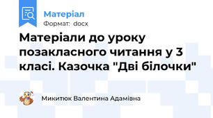Матеріали до уроку позакласного читання у 3 класі. Казочка "Дві білочки"