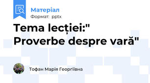 Tema lecției:" Proverbe despre vară"