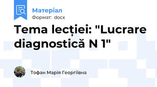 Tema lecției: "Lucrare diagnostică N 1"
