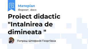 Proiect didactic "Intalnirea de dimineata "