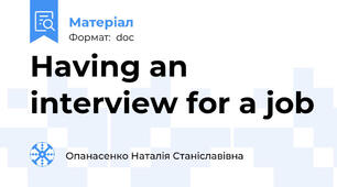 Having an interview for a job