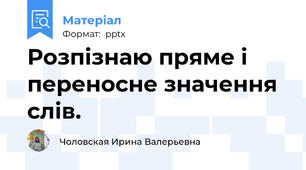 Розпізнаю пряме і переносне значення слів.