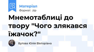 Мнемотаблиці до твору "Чого злякався їжачок?"