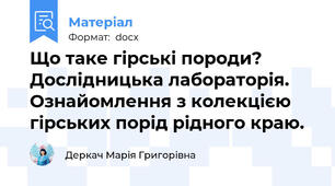 Що таке гірські породи? Дослідницька лабораторія. Ознайомлення з колекцією гірських порід рідного краю.