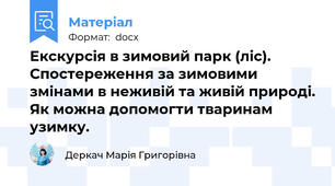 Екскурсія в зимовий парк (ліс). Спостереження за зимовими змінами в неживій та живій природі. Як можна допомогти тваринам узимку.