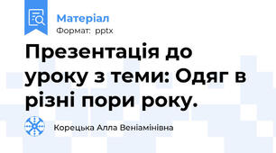 Презентація до уроку з теми: Одяг в різні пори року.
