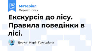 Екскурсія до лісу. Правила поведінки в лісі.