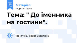 Тема: " До іменника на гостини".
