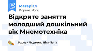 Відкрите заняття молодший дошкільний вік Мнемотехніка