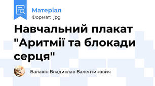 Навчальний плакат "Аритмії та блокади серця"