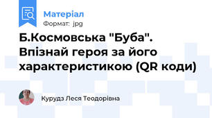 Б.Космовська "Буба". Впізнай героя за його характеристикою (QR коди)