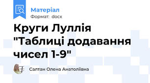 Круги Луллія "Таблиці додавання чисел 1-9"